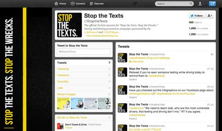 Follow Stop the Texts on Twitter