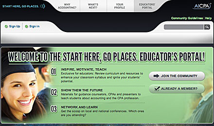 Visit the AICPA Educator's Portal