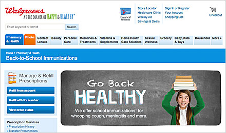 Visit the Walgreens Back-to-School Immunizations Website