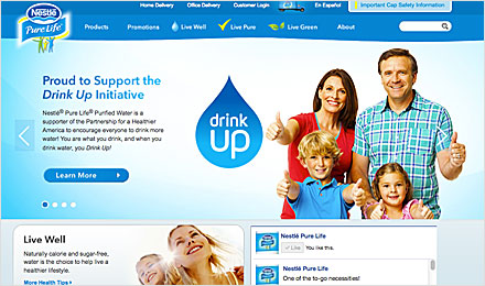 Visit the Nestlé® Pure Life® Purified Water Website