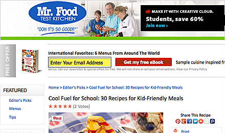 Get the COOL FUEL FOR SCHOOL e-Cookbook