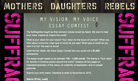 Enter the 'My Vision, My Voice' Essay Contest