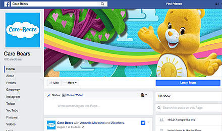 Visit the Care Bears on Facebook