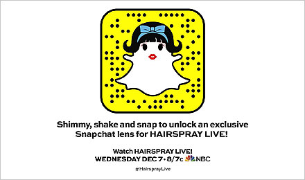 Share the Hairspray LIVE! Snapchat lens with your students
