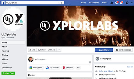 Follow UL Xplorlabs on Facebook