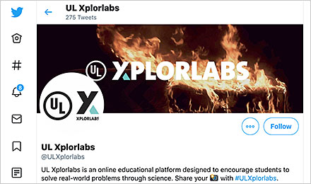 Follow UL Xplorlabs on Twitter
