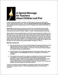 Firesetting Information<br>for Teachers