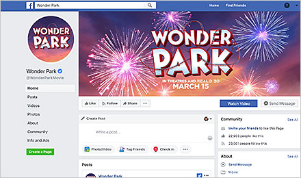 Visit the Wonder Park Facebook Page