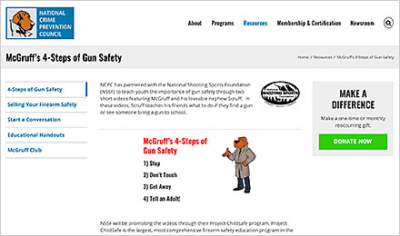 Visit McGruff's 4-Steps of Gun Safety