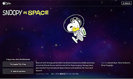 Snoopy in Space on AppleTV+
