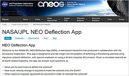 NASA/JPL NEO Deflection App