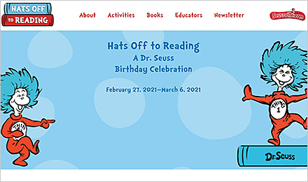 Visit the <em>Hats Off to Reading</em> website
