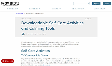 Self-Care Activities and Calming Tools