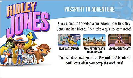 Ridley Jones Passport to Adventure Digital Quiz