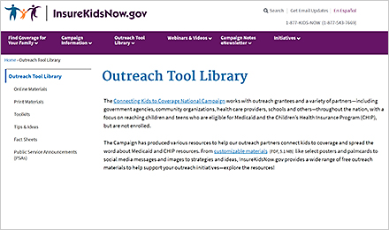 Outreach Tool Library: Main Resource Page