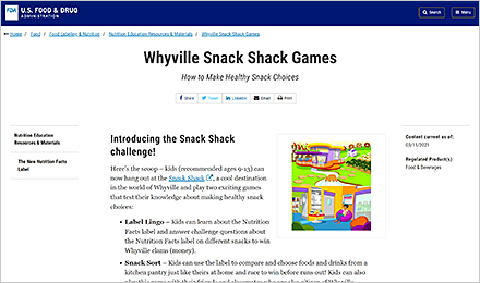 Whyville Snack Shack Games