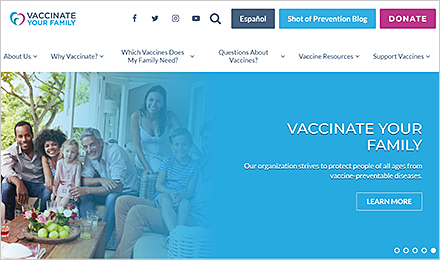 Visit the Vaccinate Your Family Website