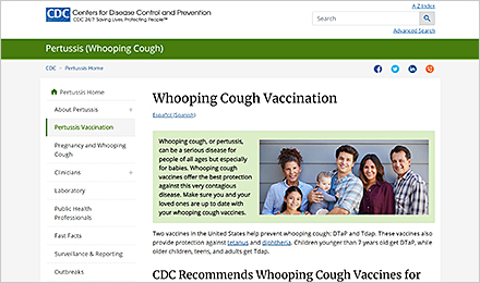 Whooping Cough Vaccination (CDC)