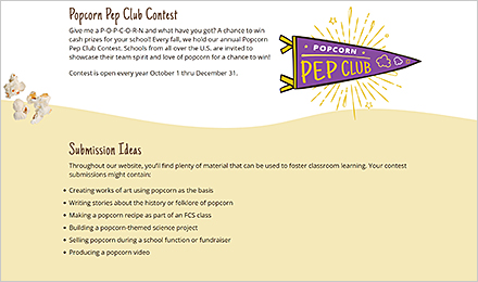 Learn more about the Popcorn Pep Club Contest