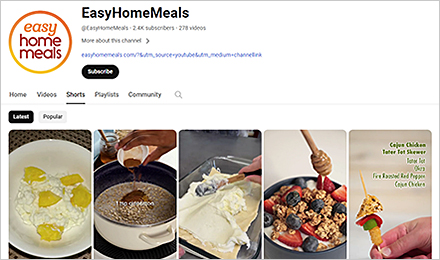 Visit Easy Home Meals on YouTube