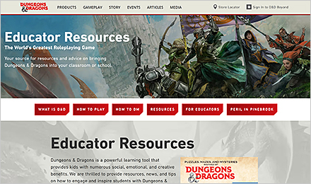 Dungeons & Dragons Educator Resources