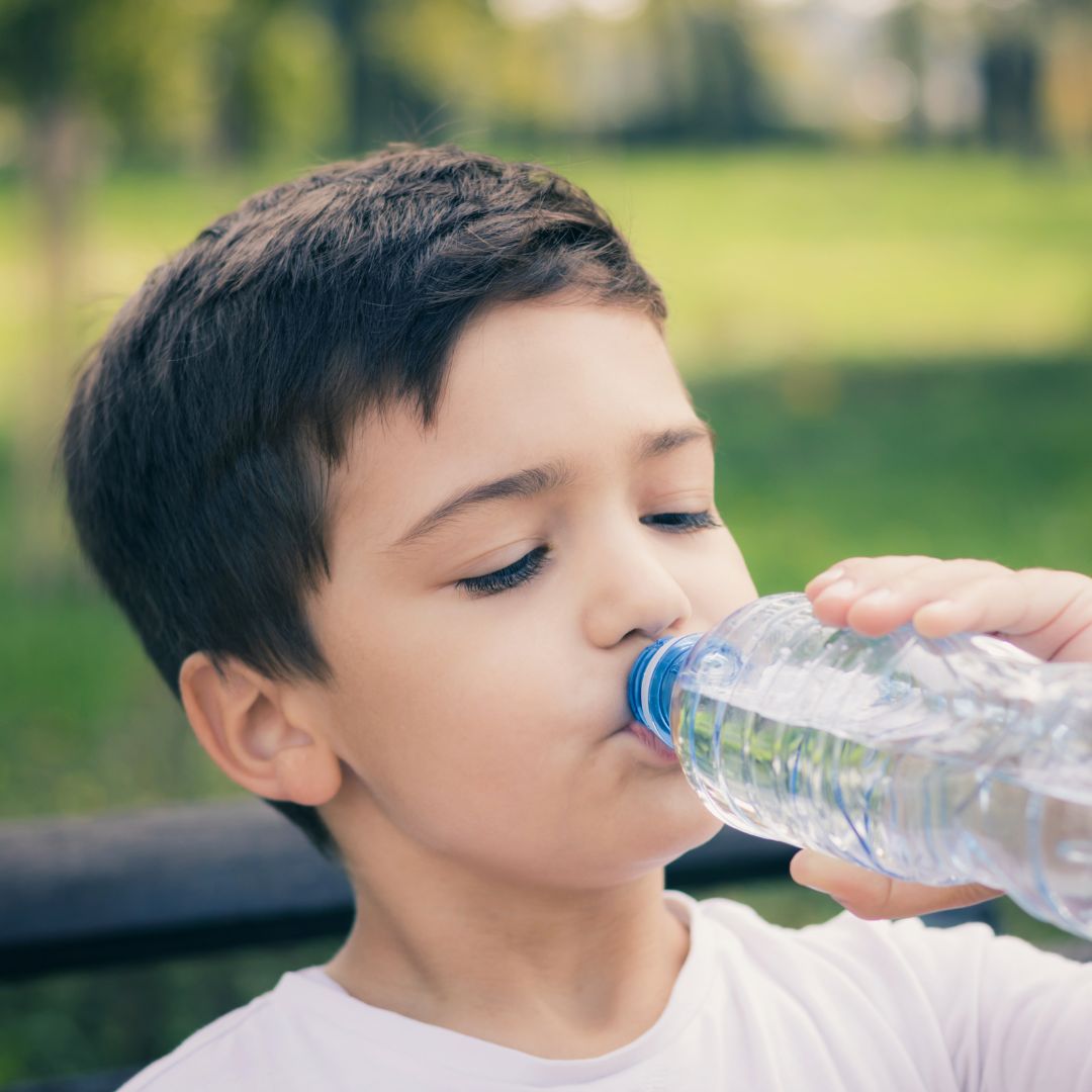 boy drinking water