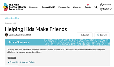 Helping Kids Make Friends