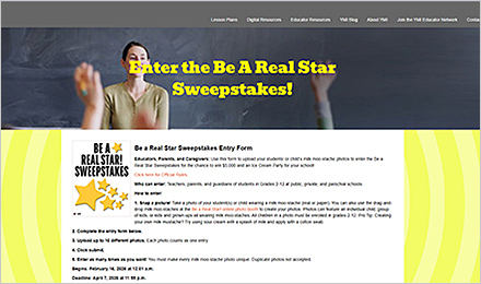 Be a Real Star! Sweepstakes Online Entry Form