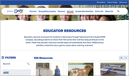 Explore additional educator resources from Midwest Dairy