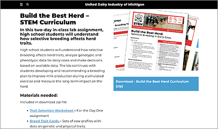 Download the Build the Best Herd STEM Curriculum